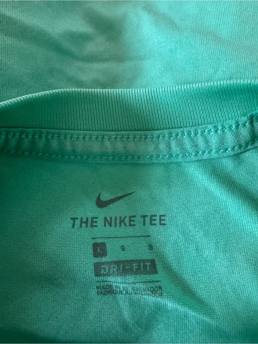 Nike Mint Green Short Sleeve Tee with Black Swoosh